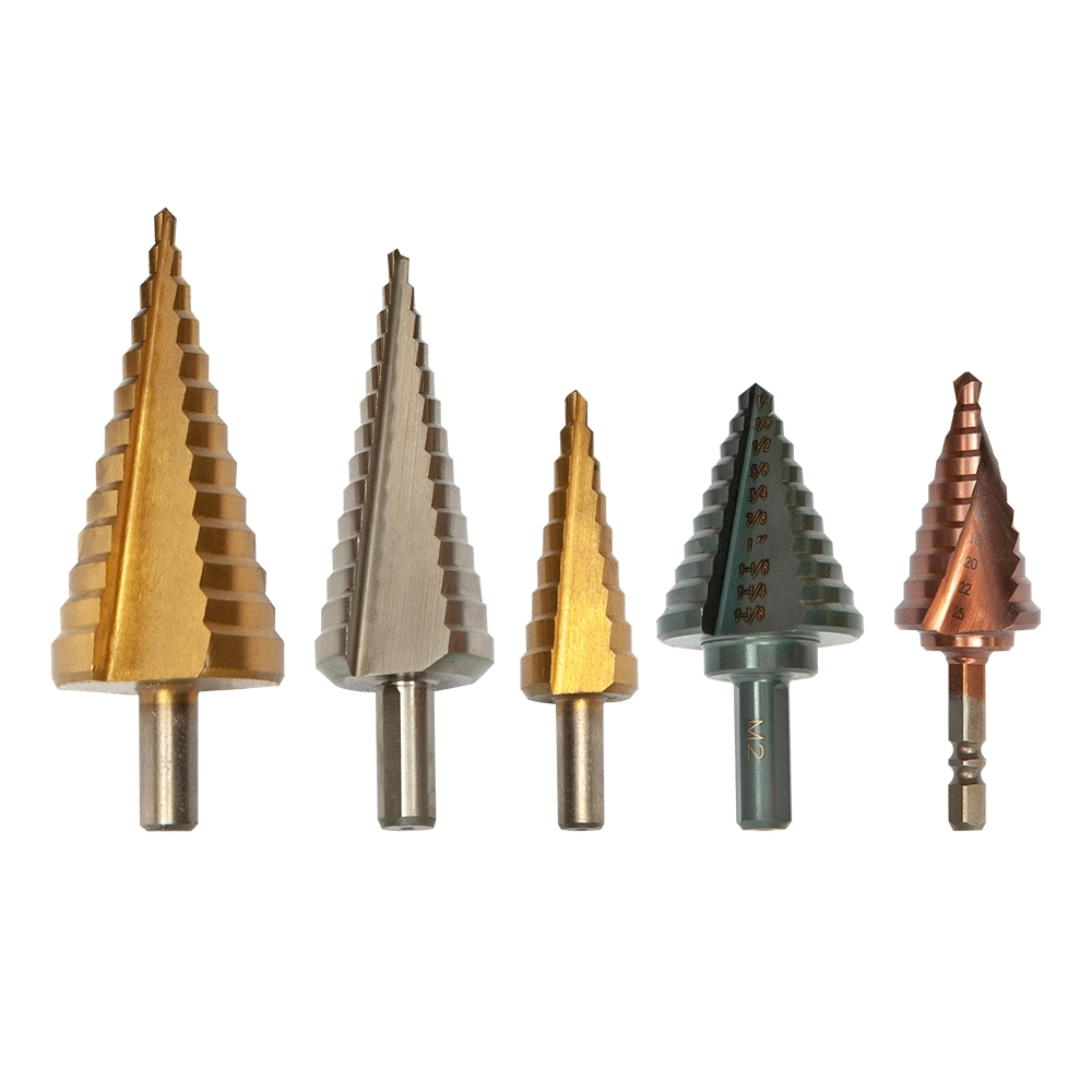 High Speed 3PCS Steel Step Drill Bit 4-12mm 4-20mm 4-32mm with Hex Shank in Wooden Box