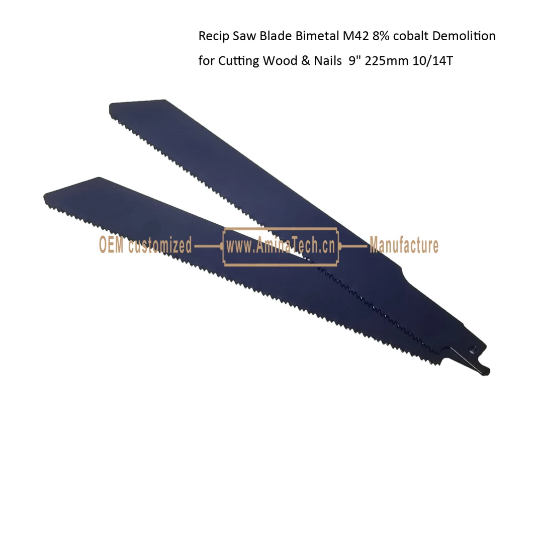 Recip Saw Blade Bimetal M42 8% cobalt Demolition for Cutting Wood & Nails 9