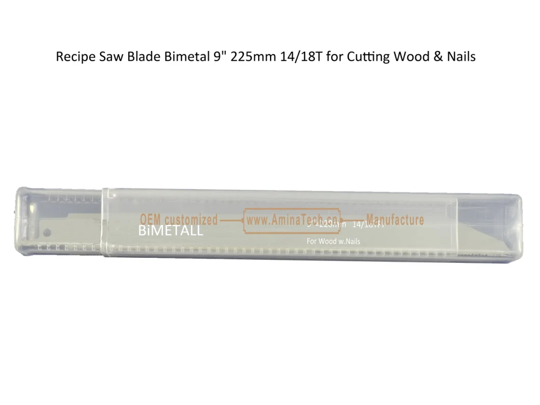 Recip Saw Blade Bimetal M42 8% cobalt Demolition for Cutting Steel Tube, Metal Sheet and Hard Wood Size:9