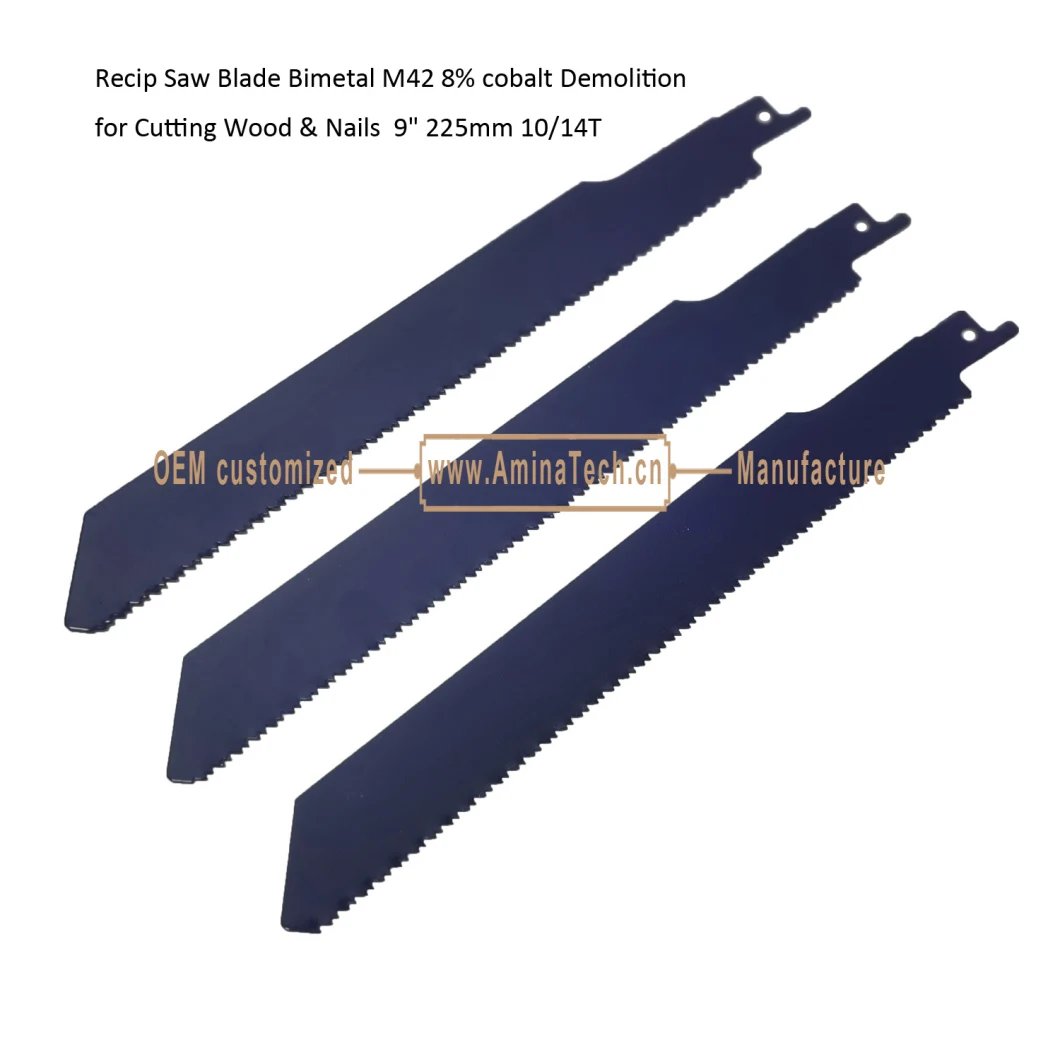 Recip Saw Blade Bimetal M42 8% cobalt Demolition for Cutting Wood & Nails 9